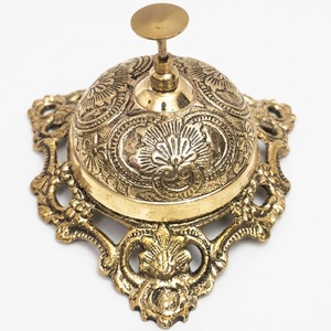 Campana de Servicio de Latón Macizo de Primera Calidad con Acabado Dorado Pulido, Campana de Llamada Profesional para Recepción de Hotel, Restaurante - Product Image 6