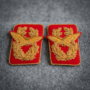Écusson brodé personnalisé pour col, motif Aigle et Couronne de Laurier, avec décoration en dentelle, à coudre avec épingle de sûreté, pour uniforme et vêtement - Product Image 4