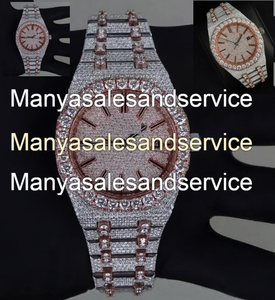 Montre mécanique de luxe pour homme 42 mm, style Hip Hop, avec cadran en verre et diamants Moissanite VVS, en acier inoxydable, entièrement sertie de pierres, haute qualité - Product Image 2