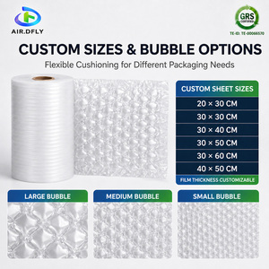 Custom Air Dfly 30x30cm PE Air Cushion Film Roll 15um 300m Inflatable <strong>Bubble</strong> Wrap Void Fill Protective Packaging For Shipping - Product Image 2