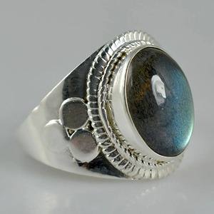 <b>Labradorite</b> <b>Ring</b> 925 Sterling Silver Handmade Boho Statement Promise Jewelry for Women Natural Oval Shape Gemstone Jewelry - Product Image 2