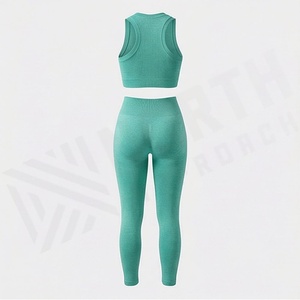 Solid Customized Color Womens Yoga Set Latest Design Gym Fitness Activewear Wholesale Workout Clothing <b>Low</b> MOQ Style - Product Image 2