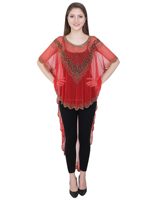 Best-seller élégant 6XL Poncho haussement d'épaules Style doux Crape Top avec découpe pour fête vacances travail Occasions nouvelle couverture pour l'usure