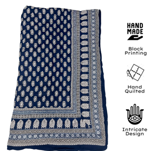 Colcha de Algodón Sostenible con Estampado Floral Hecho a Mano por Artesanos de Jaipur, Reversible, para Cama Individual, 300 Hilos, Colorida, para Hotel, Hogar, Regalo - Product Image 2