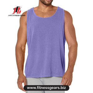 Just Fitness Gears Débardeur bleu dégradé à col rond pour homme, haut sans manches sportif en tricot à séchage rapide - Product Image 3