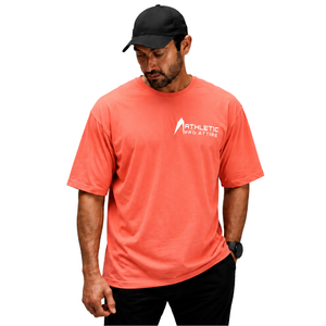 <b>Men</b>’s 100% Cotton Coral <b>Oversized</b> T-<b>Shirt</b> Heavyweight Breathable Crew Neck Short Sleeve Casual <b>Gym</b> Streetwear Training Tee - Product Image 1