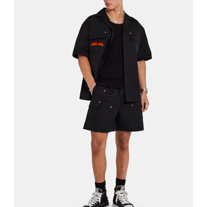 Ensemble coupe-vent deux pièces personnalisé pour homme 2026 OEM – Short et veste demi-zip en nylon - Product Image 5