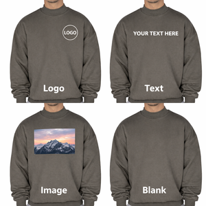 Sudadera Unisex de Alta Calidad, 100% Algodón, Cuello Redondo, Color Negro, Estilo Desgastado, Personalizable, Transpirable, 360g - Product Image 2