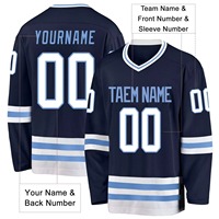 Jersey de Hockey sobre Hielo Personalizado para Hombre, 100% Poliéster, Tejido de Malla, Mangas Largas, Ligero, Antibacterial, Cuello en V, Impresión Digital