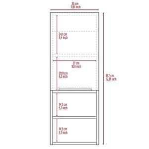 Mobiletto da bagno Milwaukee a porta singola con due ripiani e scaffali interni - Product Image 3