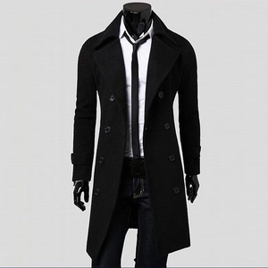 Manteau long élégant pour homme, trench-coat classique, manteau d'affaires léger, coupe-vent, imperméable, pour le bureau, les voyages, les activités de plein air - Product Image 5