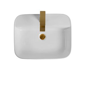 Bothwa Home White Finish rettangolare in ceramica lavabo coppe certificate da bagno - Product Image 4