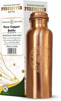 Bouteille d'eau en cuivre pur à 100 %, anti-fuite, aux bienfaits ayurvédiques naturels, 600 ml, American Ayurveda.