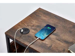 Compact Wooden Laptop Table Rustic Wooden Bedside Table Multipurpose Side Table with Shelves Contemporary Wooden Accent Table - Product Image 5