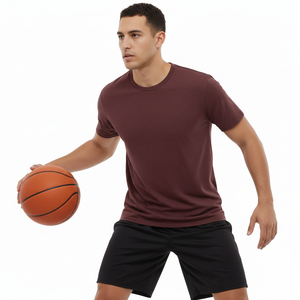 T-shirts pour hommes en coton tricoté 100% de haute qualité, coupe ample, séchage rapide, manches courtes, couleur unie, coupe classique, en jersey, provenant d'un outlet d'usine. - Product Image 4