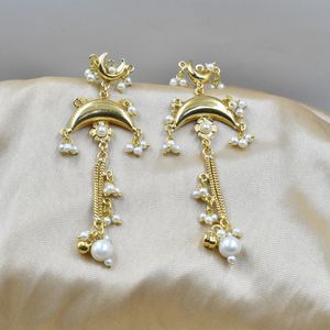 Boucles d'oreilles créoles dorées mates, ornées de pierres, style traditionnel, dernières tendances, magnifiques, pour filles et femmes. - Product Image 5
