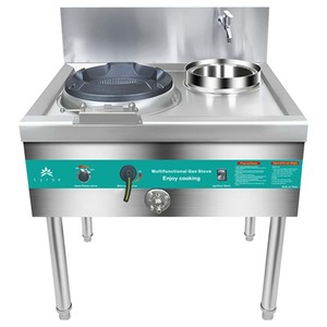 Cuisinière à gaz professionnelle 2 brûleurs avec 1 armoire de maintien au chaud en acier inoxydable - Product Image 6