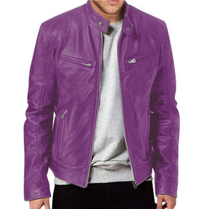 Men's Leather Jacket Stand Collar Breathable Winter Warm Casual Streetwear High Street Style - Product Image 1