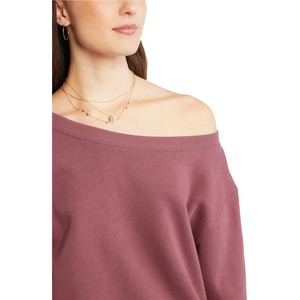 Women's Oversized Solid Color Drop-Shoulder Sweatshirt Full Sleeve O-Neck Knitted Cotton Bamboo Fiber Autumn Wear - Product Image 5