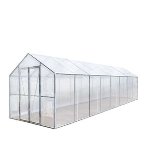 Copertura in PVC a rete Leno Ripstop da 20 mil per serra/tenda da coltivazione con telaio in acciaio zincato e finestre a rotelle (8FT X 26FT) - TMG GH826 - Product Image 1