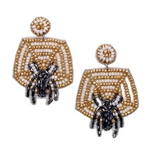 Pendientes de cuentas de araña espeluznante hechos a mano para Halloween, accesorios de disfraz de estilo gótico para niñas - Product Image 6