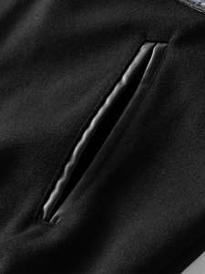Veste universitaire unisexe noire, col montant, logo brodé, patch frontal, respirante, coupe-vent, style preppy, pour l'automne - Product Image 4