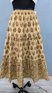 กระโปรงผ้าฝ้ายพิมพ์ลายด้วยมือ ชุดพื้นเมือง กระโปรงยาวทรงแม็กซี่สำหรับผู้หญิง ชุดเดรสฤดูร้อน กระโปรงลำลอง ของขวัญสำหรับเธอ - Product Image 5