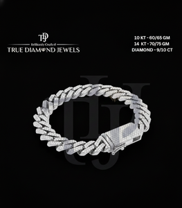 Pulsera de Cadena Cubana Premium con Diamantes Iced Out, Oro 10KT 14KT, Plata 925, VS1 VS2, Color H-I, Lujo Hip Hop Bling - Product Image 4