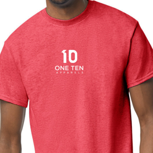 Camiseta para Hombre en Rojo Escarlata Jaspeado, Algodón Premium, Cuello Redondo, Manga Corta, Personalizable con Logotipo para Venta al Por Mayor - Product Image 4
