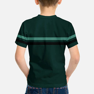 T-shirts personnalisés à rayures, col rond, design unique, produit fiable, pour vêtements d'enfants. - Product Image 2