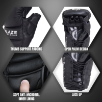 Gants de MMA à lacets en cuir microfibre pour arts martiaux, entraînement de kickboxing, frappe, grappling, boxe, 7oz, sparring