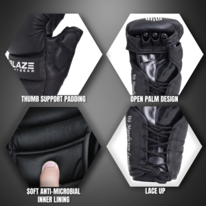 Guantes de MMA con cordones para artes marciales, kickboxing, entrenamiento de golpeo, grappling, boxeo, guantes de 7oz para sparring de MMA - Product Image 5