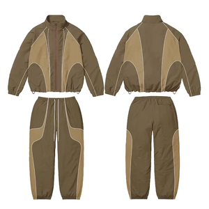Ensemble de survêtement coupe-vent pour homme, col montant, veste à manches longues et pantalon long, tenue sportive - Product Image 4