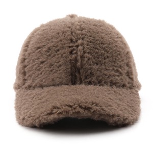 Gorra de Béisbol de Felpa de Color Sólido para Mujer, Estilo Unisex, Ajustable, Ligera, para Otoño e Invierno - Product Image 1