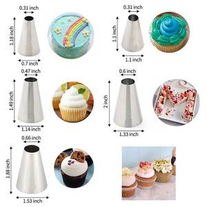 Nouvel ensemble de douilles russes extra larges en acier inoxydable résistant à la chaleur pour crème, modèles pilier, rose, tulipe, pour pâtisserie manuelle DIY - Product Image 1