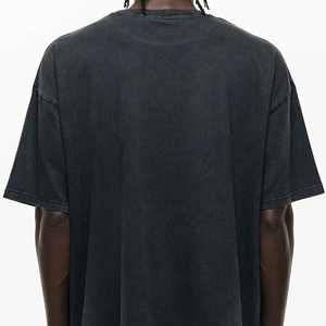 Camiseta de Manga Corta Negra para Hombre, Ajuste Perfecto, Estilo Casual, Tejido de Punto Jersey, Cuello Redondo, Color Sólido, Diseño Liso, Secado Rápido, Transpirable, 320g - Product Image 2