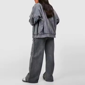 Conjunto de Sudadera con Capucha y Pantalones de Chándal de Algodón Sólido Transpirable para Mujer, Chándal Premium Personalizable, Fabricante OEM ODM - Product Image 2
