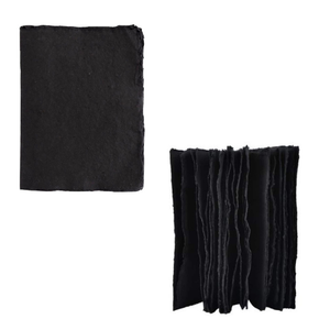 Grand carnet d'art artisanal, pages noires, cahier de croquis en coton, livre de dessin vierge, cadeau écologique pour artiste - Product Image 2
