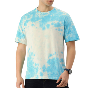 T-shirt à manches courtes tie-dye pour homme, coupe classique, col rond, en coton tricoté, décontracté - Product Image 1