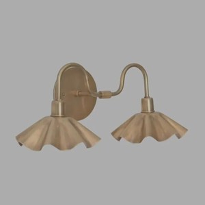 Applique murale moderne en laiton, forme florale, double bras, éclairage intérieur, décoration de salle de bain, finition dorée, design léger - Product Image 4