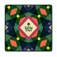 Tapis de jeu de mahjong américain pliable en néoprène premium 33'' résistant à l'eau, doux et carré, avec design original personnalisé et motifs porte-bonheur