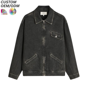 Veste en jean vintage personnalisée pour l'hiver, style streetwear, respirante, lavable, support OEM ODM pour la production en gros, 100% coton - Product Image 1
