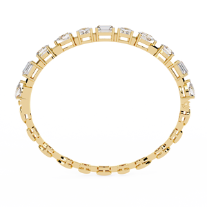 Lab Grown Multi Shape Mixed Cut Diamond Tennis <b>Bracelet</b> in 14K Gold | Emerald Princess Pear Round Designer Statement Jewellery - Product Image 5