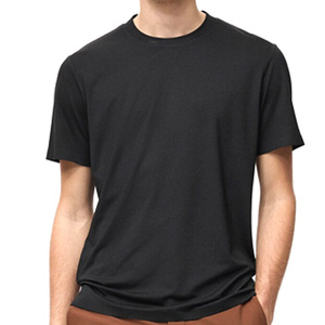 Camiseta de Manga Corta para Hombre, Cuello Redondo, 100% Algodón, Corte Regular, Informal, Sin Tejido, Logotipo Frontal en Blanco, Secado Rápido, Transpirable - Product Image 1