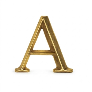 Letras del alfabeto modernas de latón macizo y números 3D con acabado espejo en oro para letreros metálicos de hoteles de lujo, empresas y recepciones de oficinas. - Product Image 4