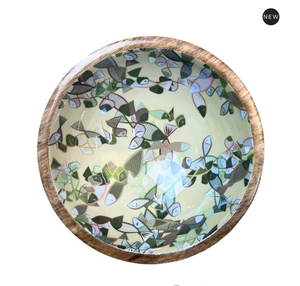 Juego de tazones de madera rústicos estilo bohemio con diseño impreso en esmalte, vajilla para servir bocadillos, tazones para exhibir comida en fiestas. - Product Image 1