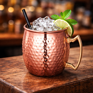 Ensemble de tasses martelées en cuivre pur à 100 % avec poignée |   Tasses à boire en métal de qualité supérieure, ensemble cadeau de mugs pour boissons de haute qualité - Product Image 3