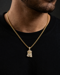 Premium Pendant <b>Necklace</b> with Rope <b>Chain</b> Hip Hop Jesus Piece Iced Out 10K 14K Gold Silver Statement Jewelry Gift - Product Image 4