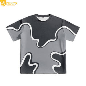 T-shirt personnalisé à impression par sublimation pour homme, style streetwear oversize, tee-shirt graphique décontracté à épaules tombantes en coton et polyester - Product Image 5