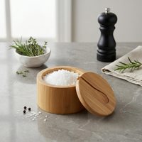 Salero de Madera Maciza Hecho a Mano, Ecológico, Apto para Lavavajillas, Contenedor Moderno para Cocina, Apto para Alimentos, Personalizable, para Especias